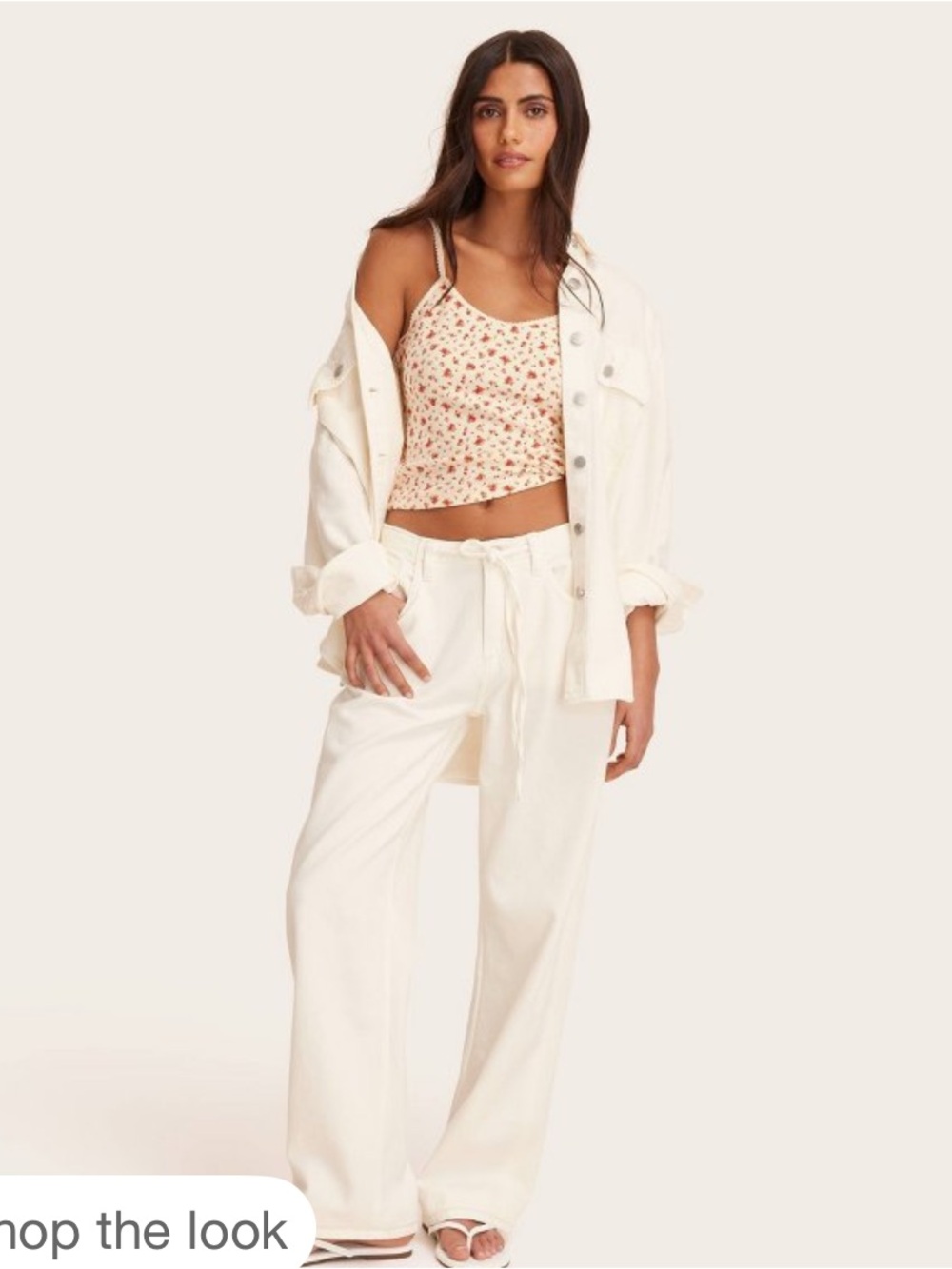 Parke x Target Drawstring Baggy Jeans in Cream Size 0 NWT